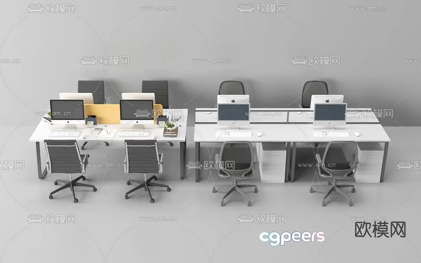 Office desk and chair 3d model