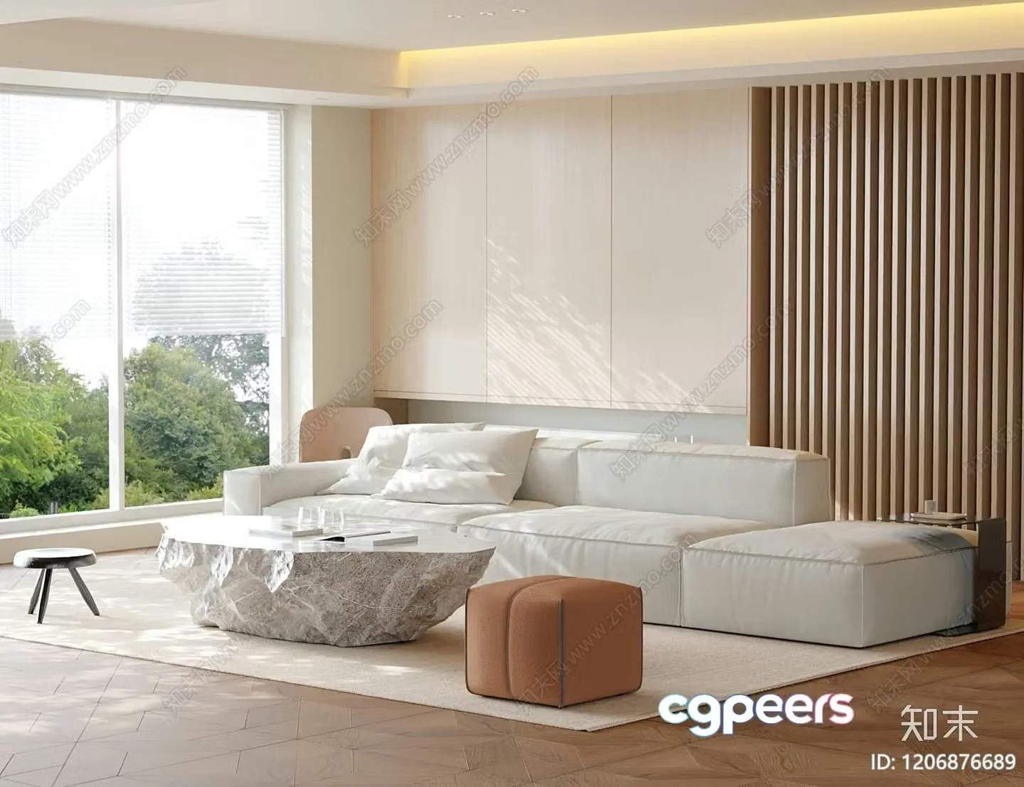 Modern Living Room 3D Model – 8491 – CORONA Render
