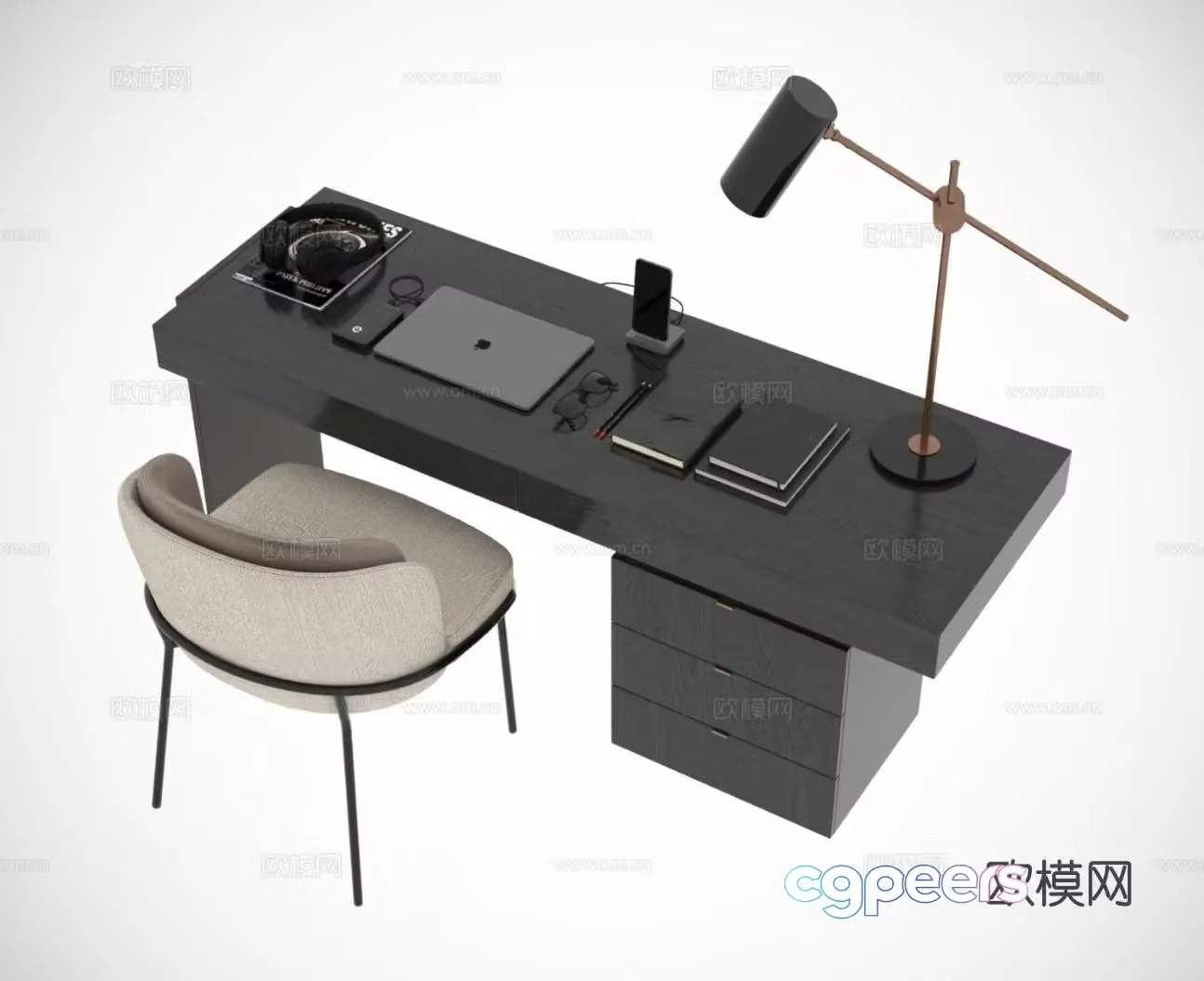 Modern desk 3d model