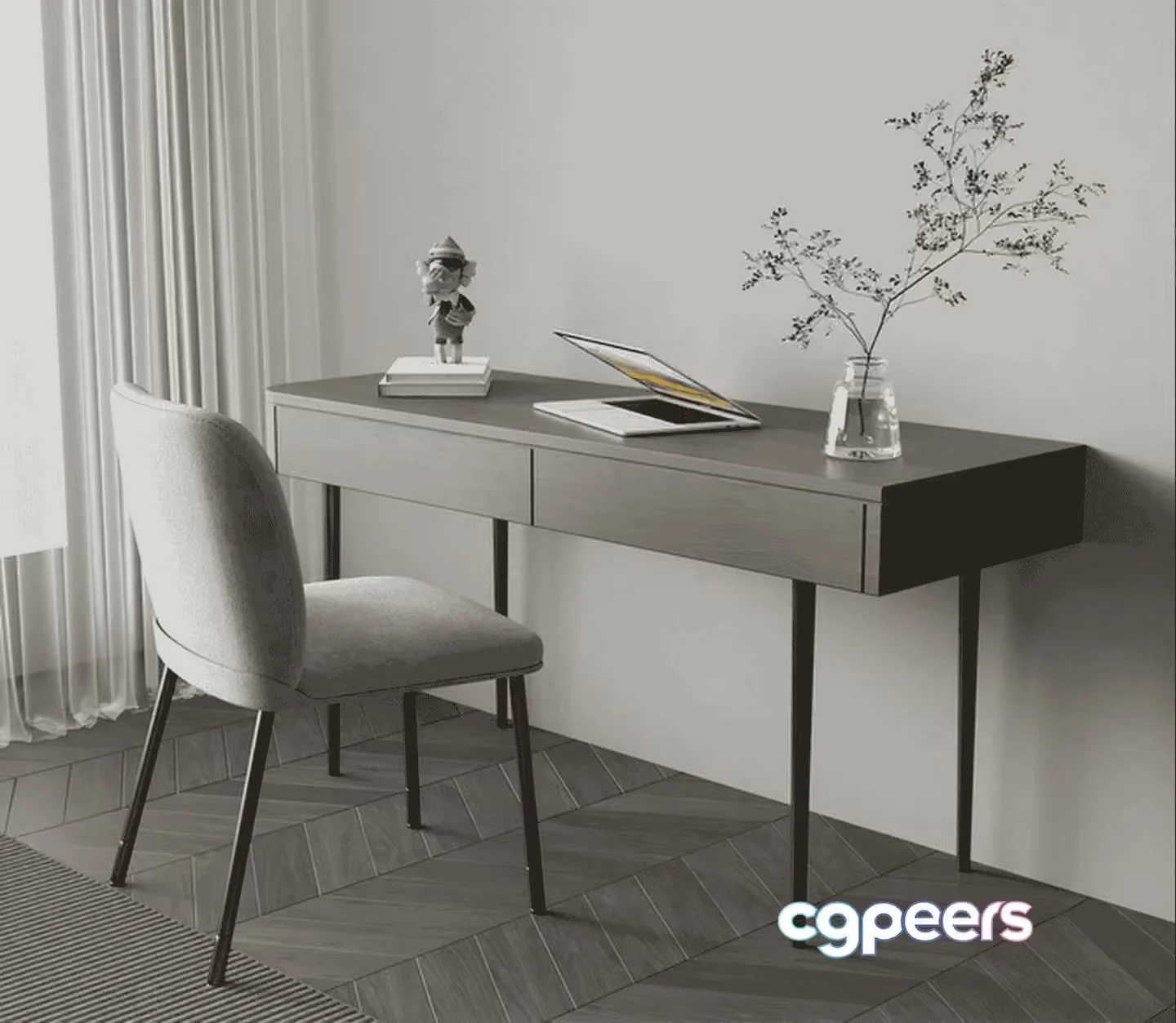 Minimalist Desk Setup 3D Model – 15132 – VRAY Render
