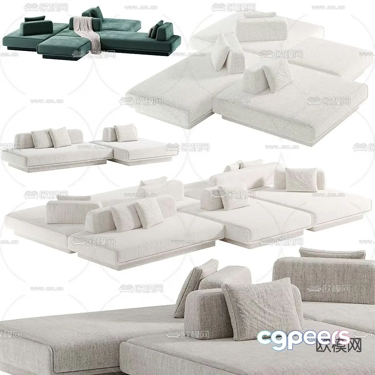 Office Sofa Lobby Sofa Island Sofa 3d model