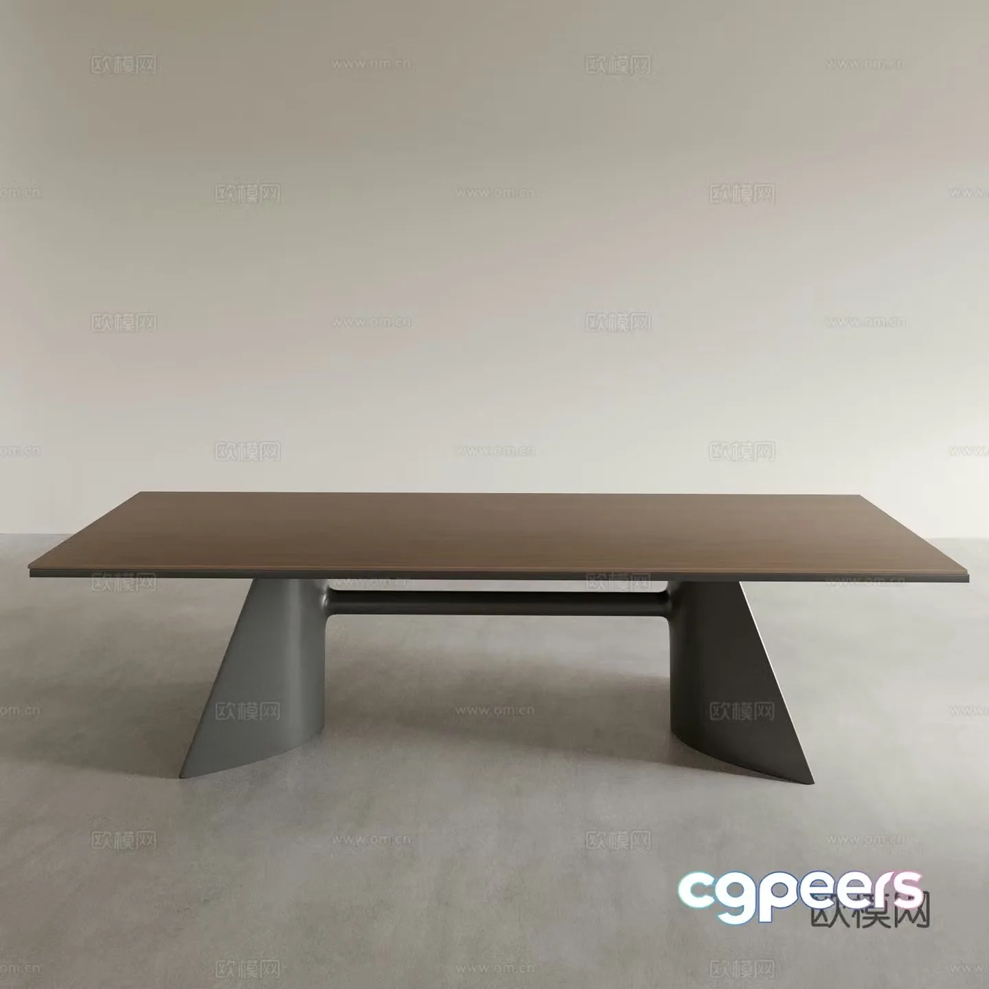 Minimalist dining table bar-shaped dining table 3D model