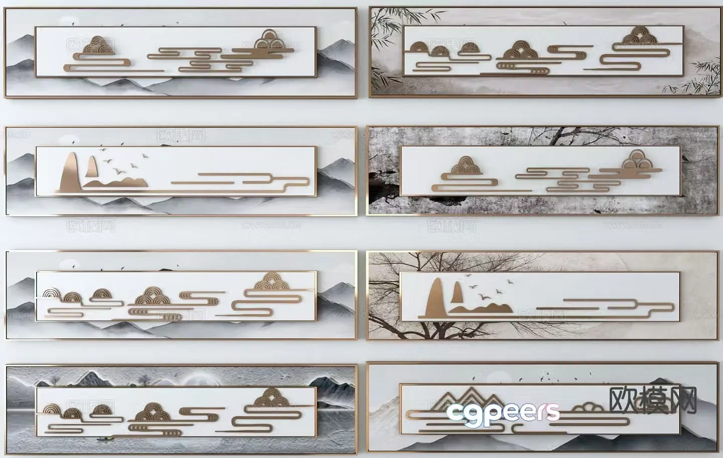 New Chinese style wall decoration hanging decoration 3d model