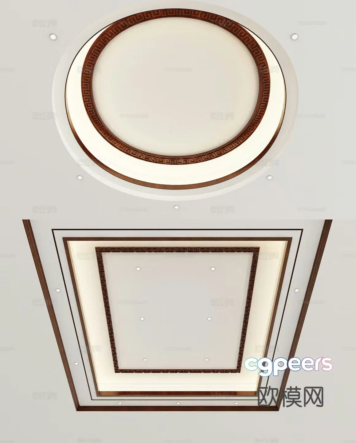 New Chinese style ceiling 3D model