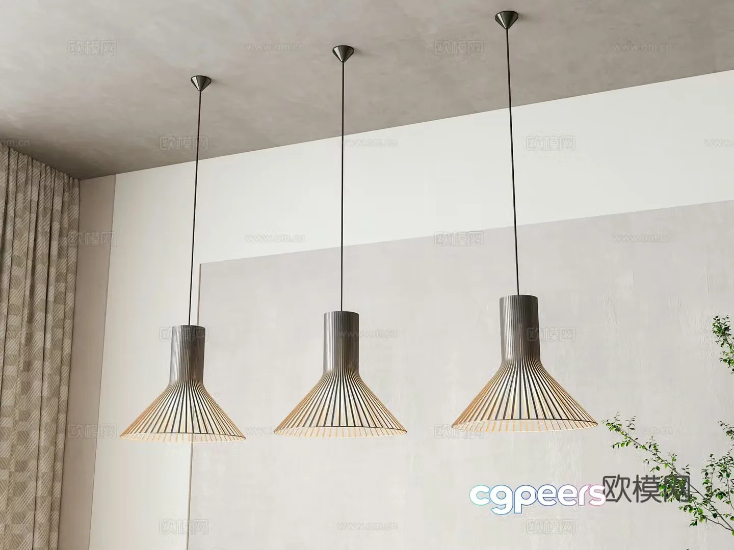 New Chinese style chandelier 3d model