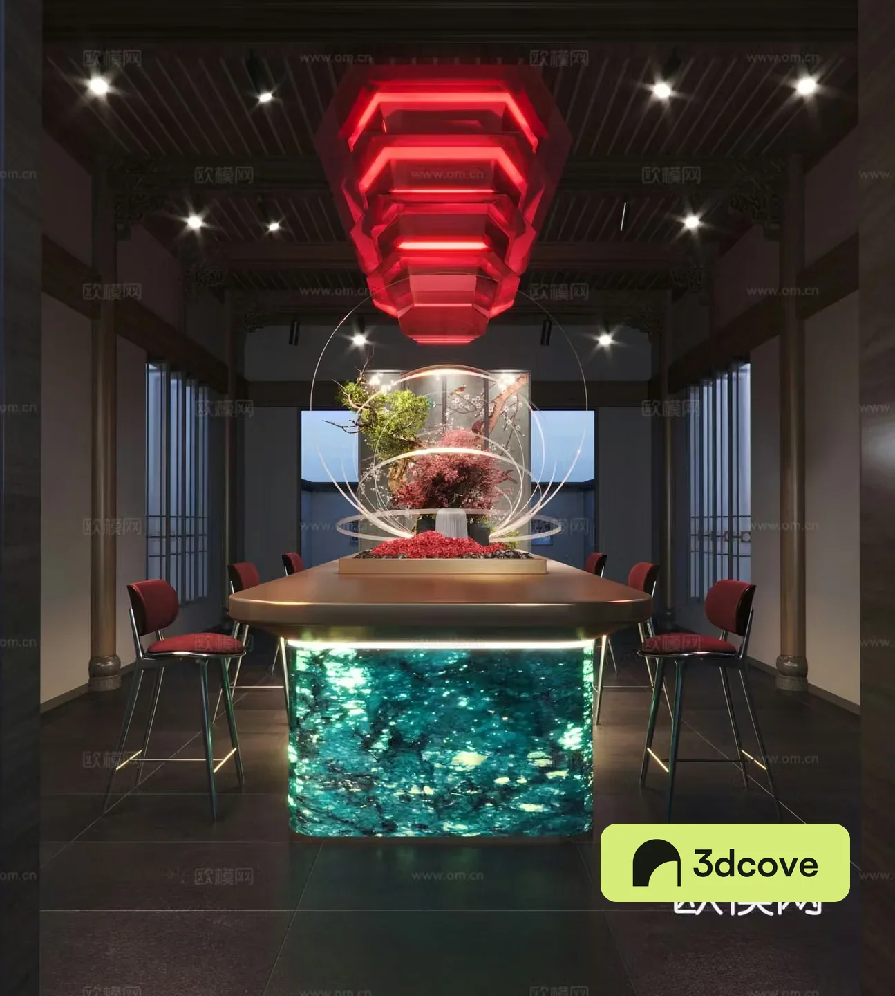 New Chinese style club lobby