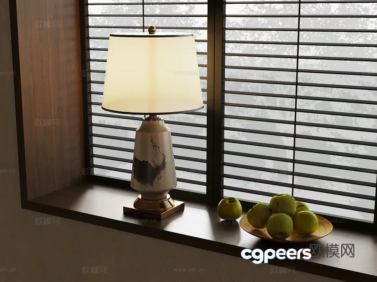 26 new Chinese desk lamp 3D model