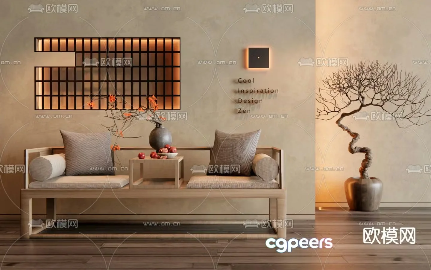 New Chinese style Arhat bed 3D model