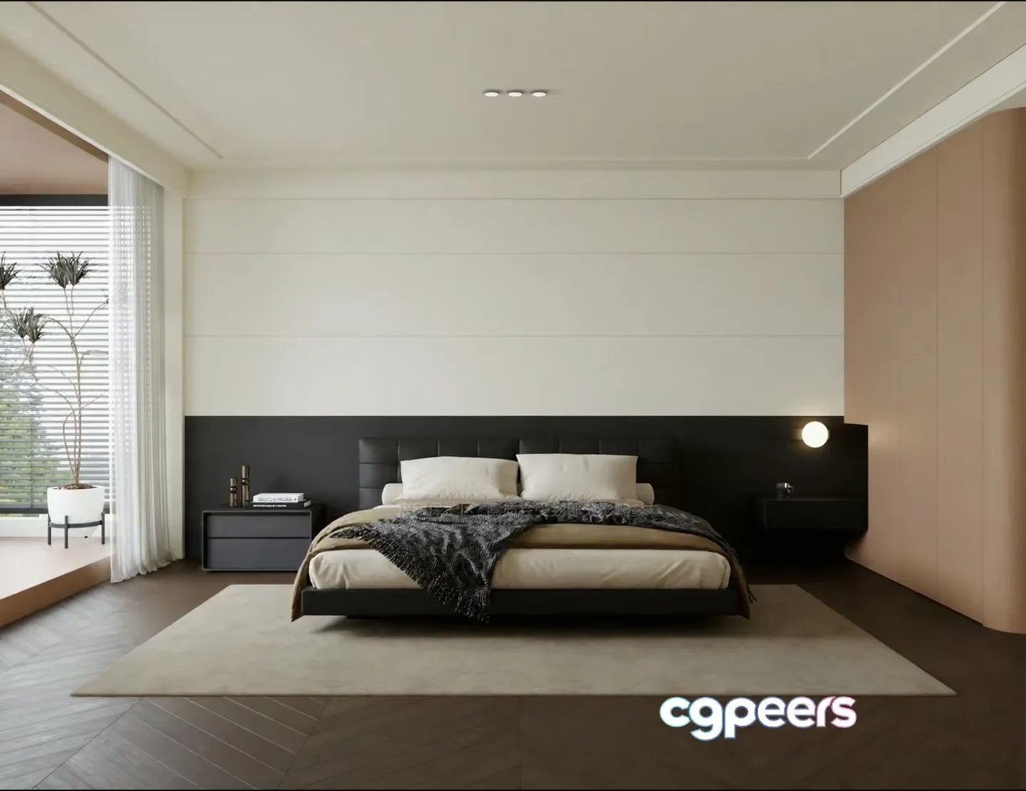 Modern Minimalist Bedroom 3D Model – 5217 – VRAY Render