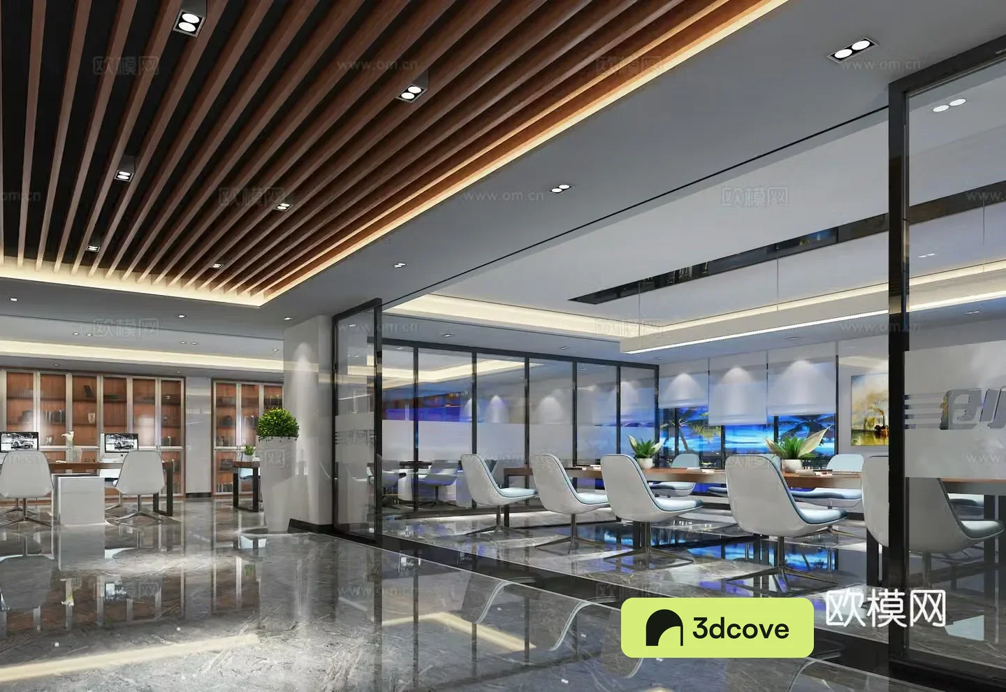 Modern open office area conference room