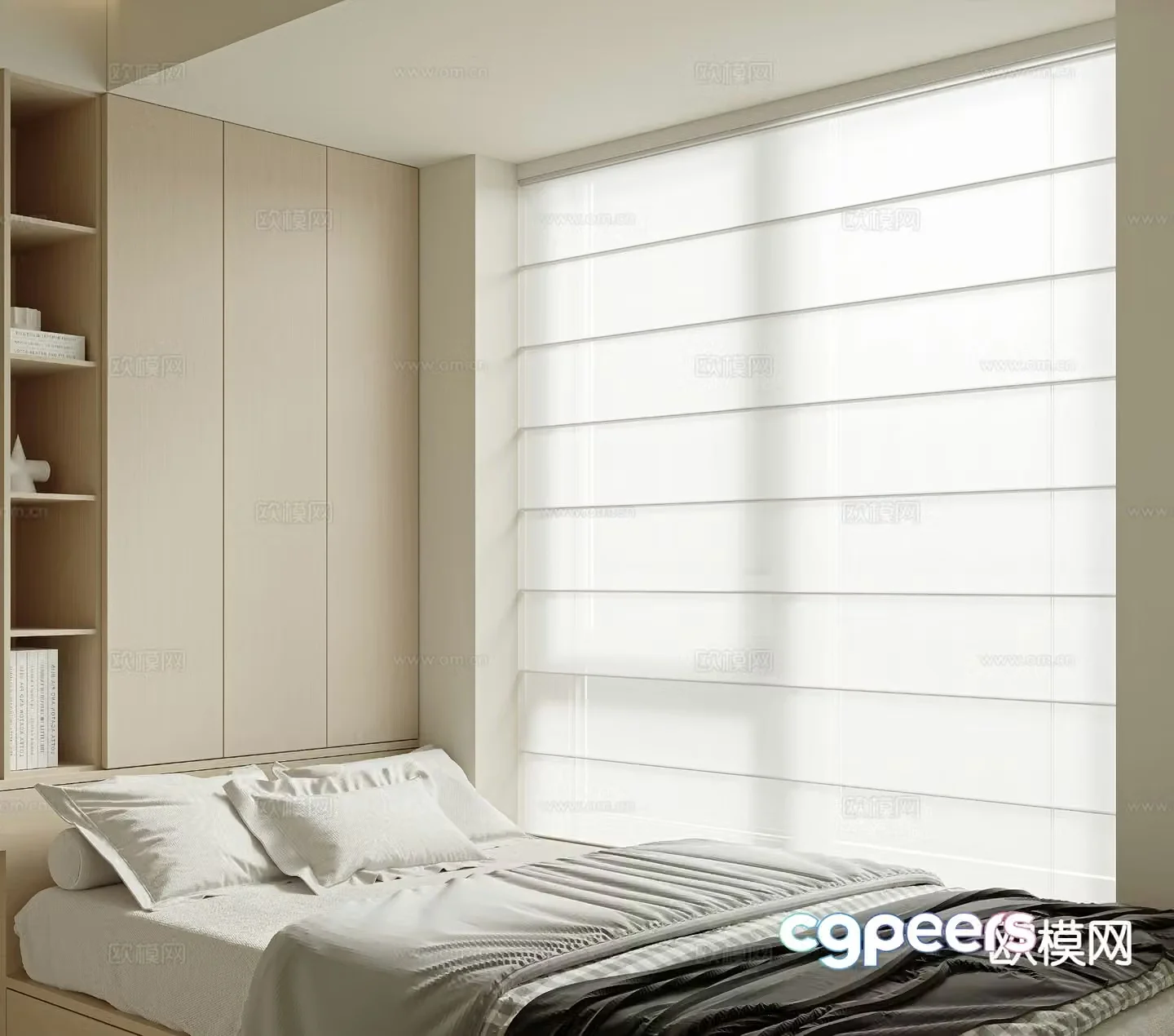 Modern curtains Venetian blinds 3d model