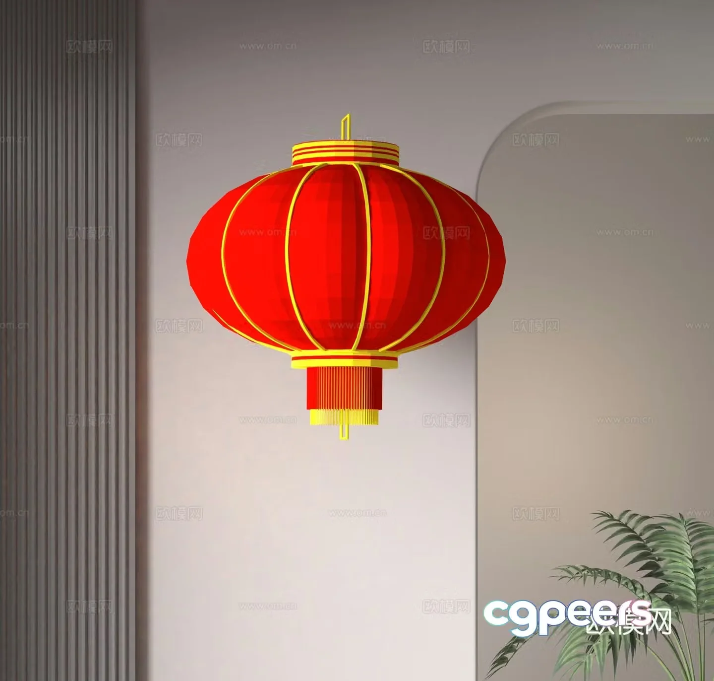Chinese red lantern 3d model