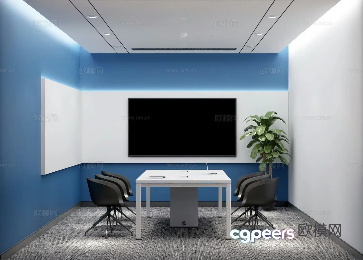 Modern small negotiation room small conference room discussion room study room reception waiting room training room 3D model
