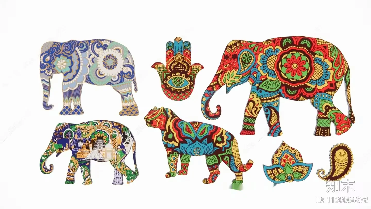 Decorative Elephant Artwork 3D Model – 1616 – VRAY Render