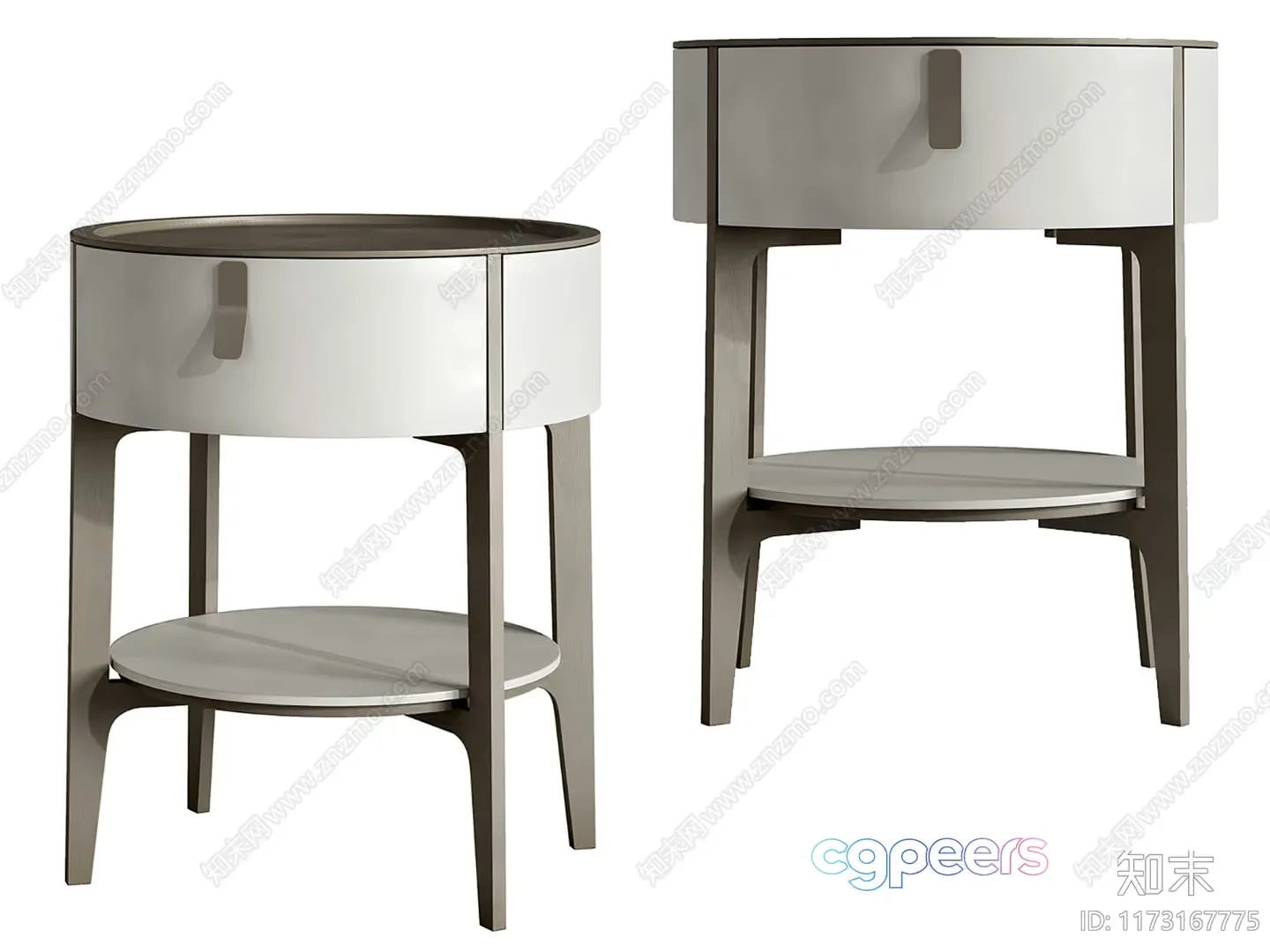 Mid-Century Modern Nightstands 3D Model – 10337 – VRAY Render