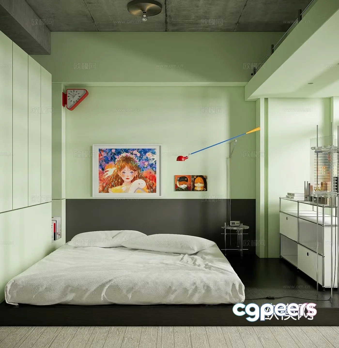 Modern bedroom second bedroom 3d model