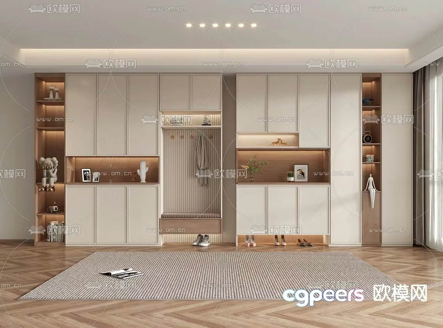 3D model of the entrance shoe cabinet