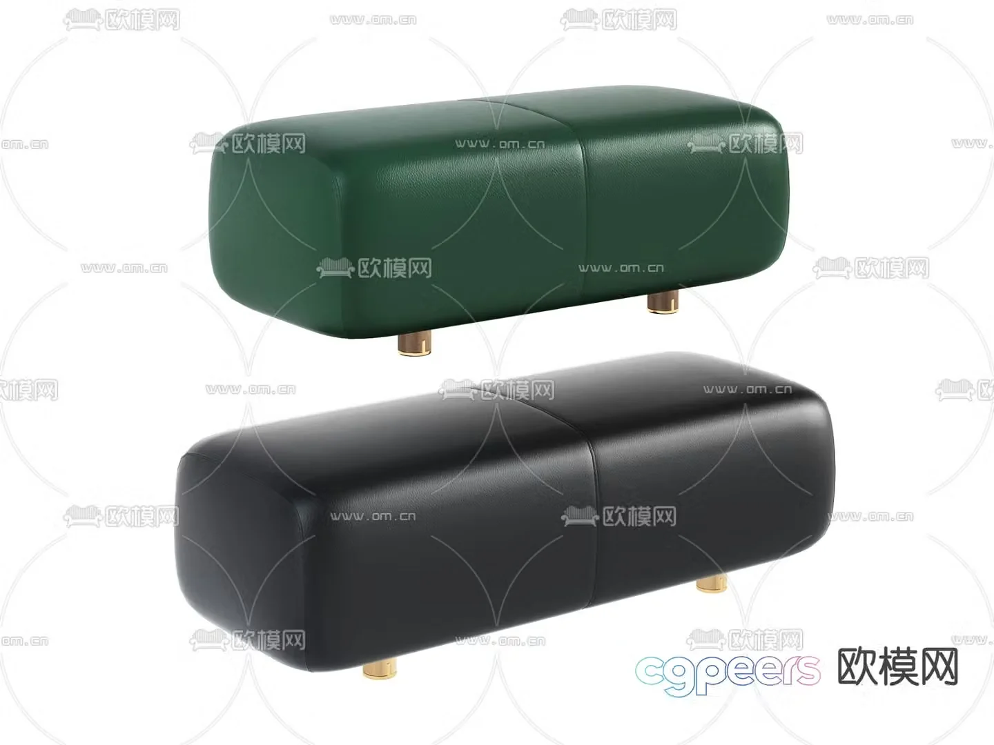 Modern foot pedal sofa stool 3d model