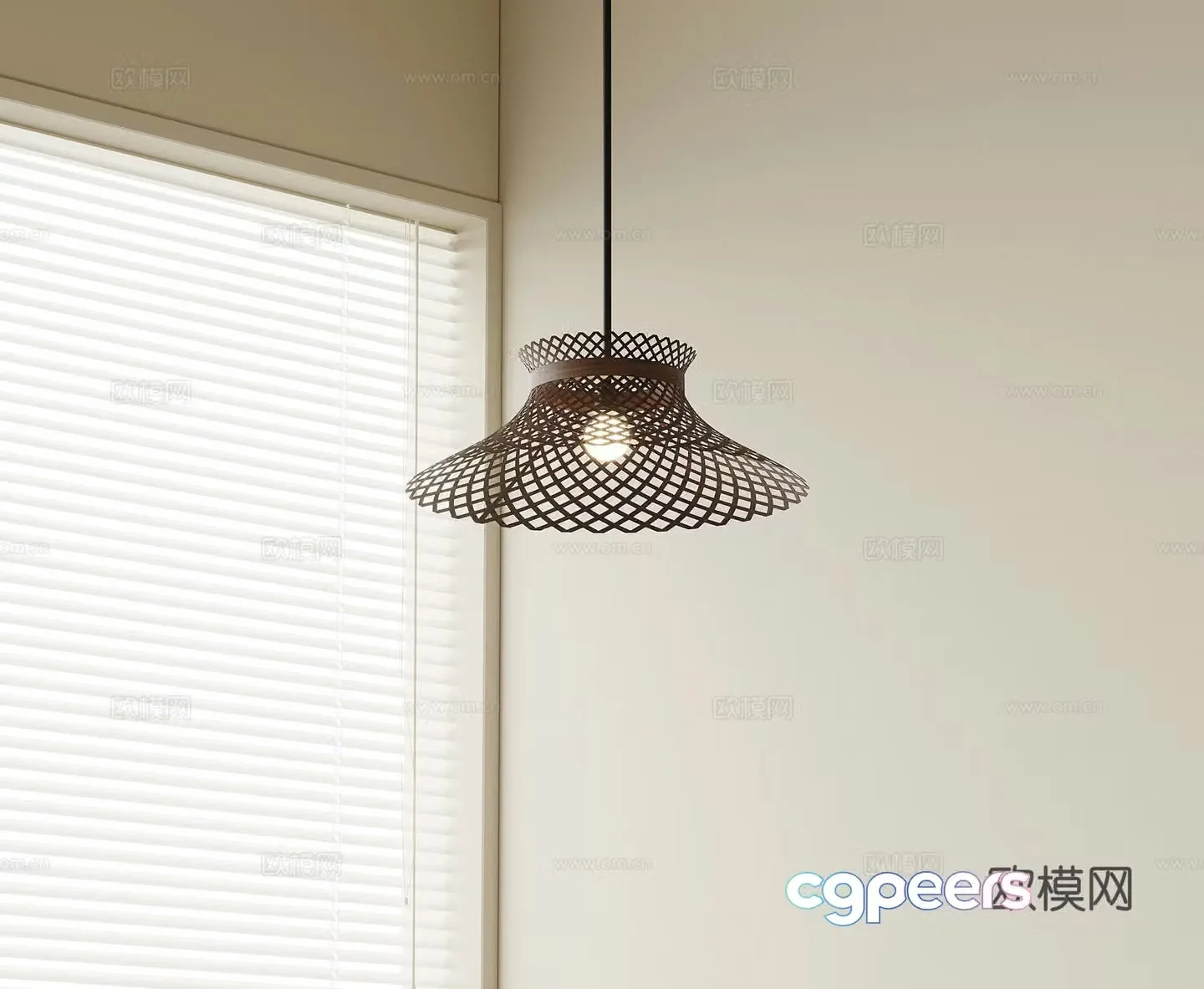 Middle-aged fishing line chandelier Small chandelier 3d model