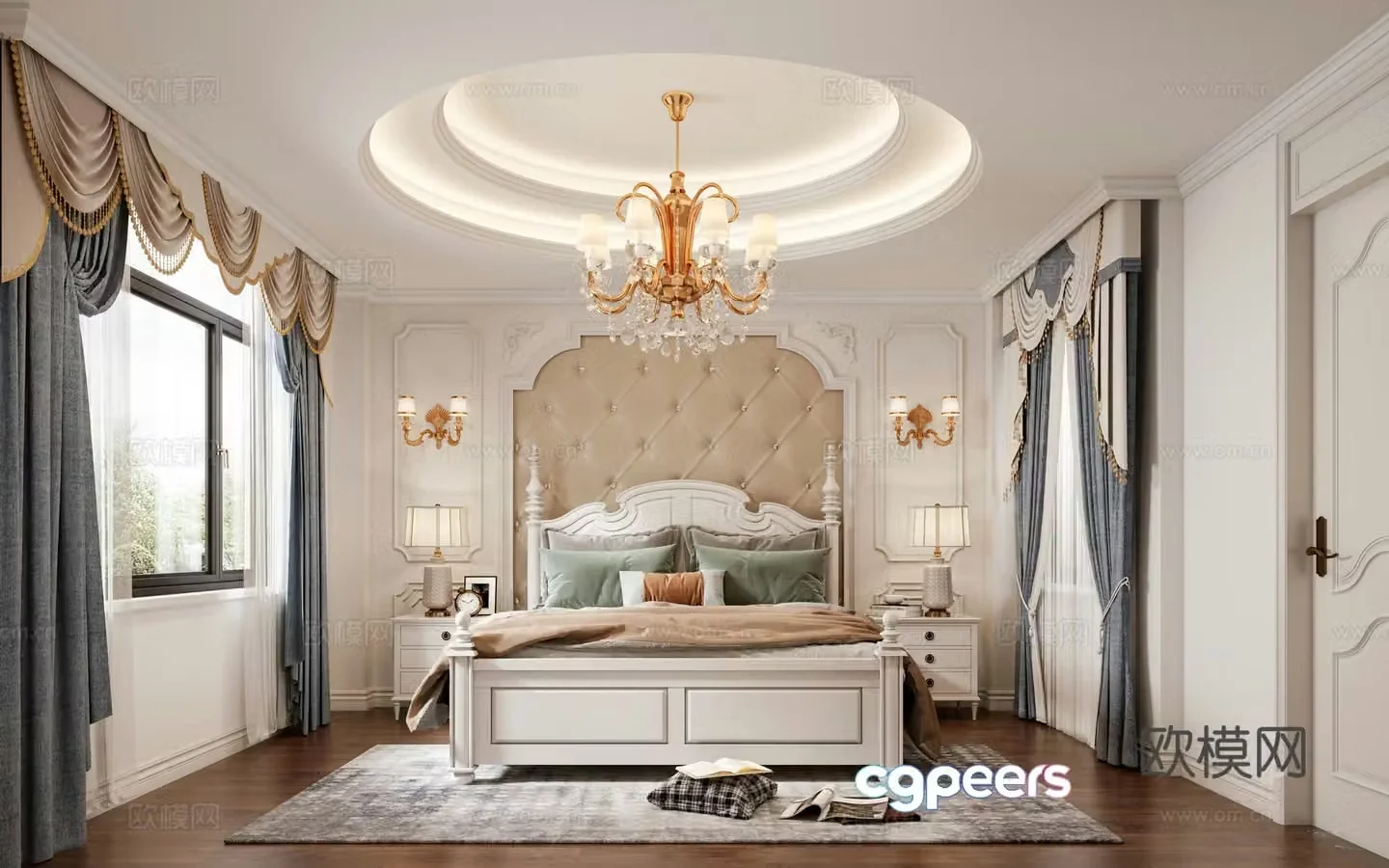 European style bedroom 3d model