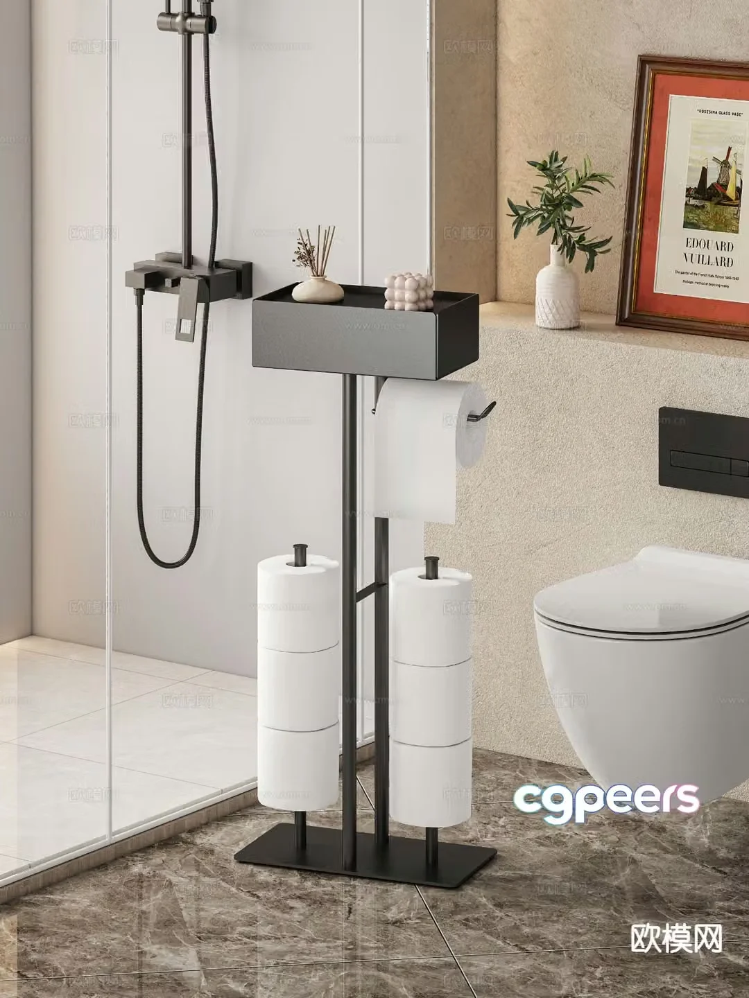 Simple paper towel holder 3d model