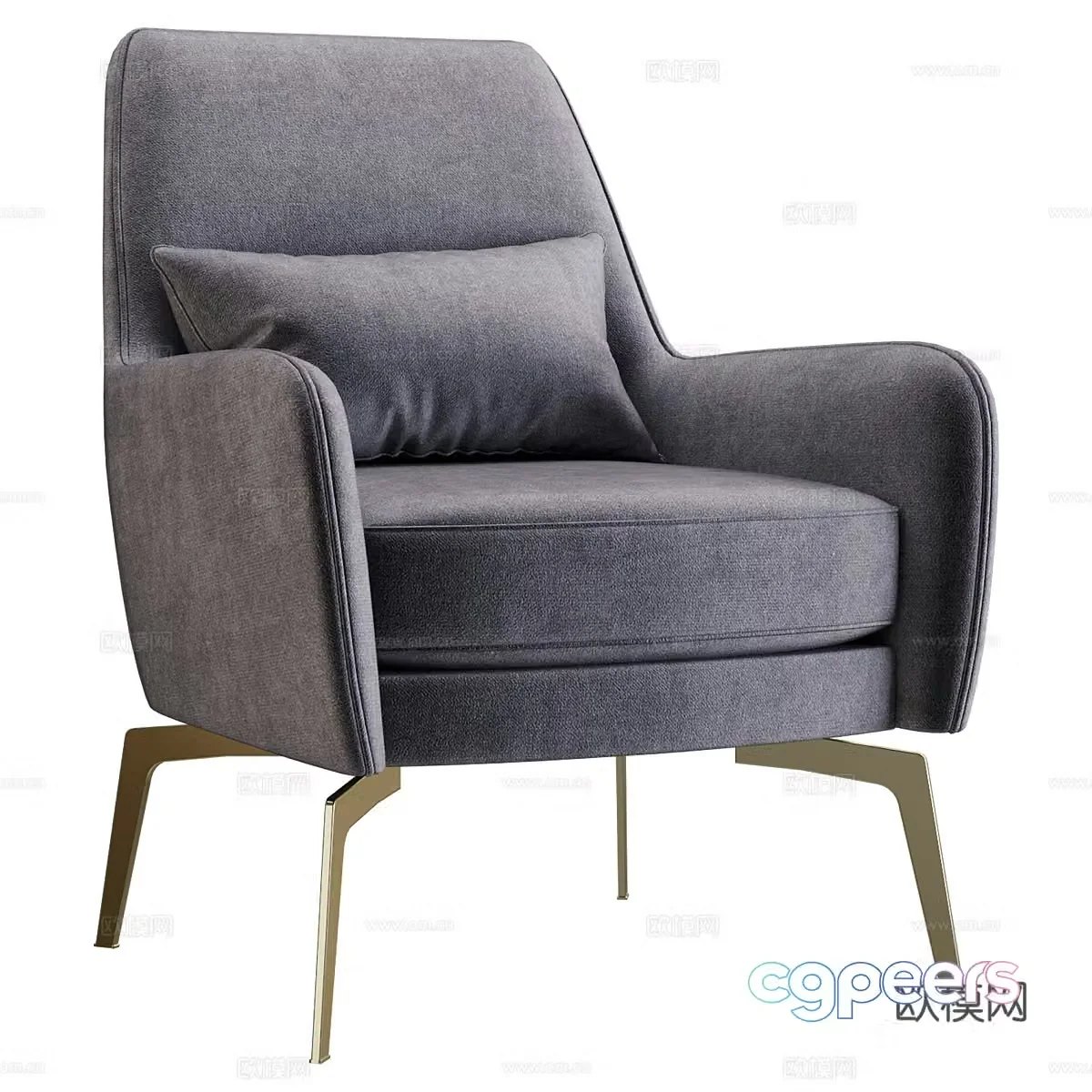 Modern Italian light luxury Vanensi leisure chair 3d model