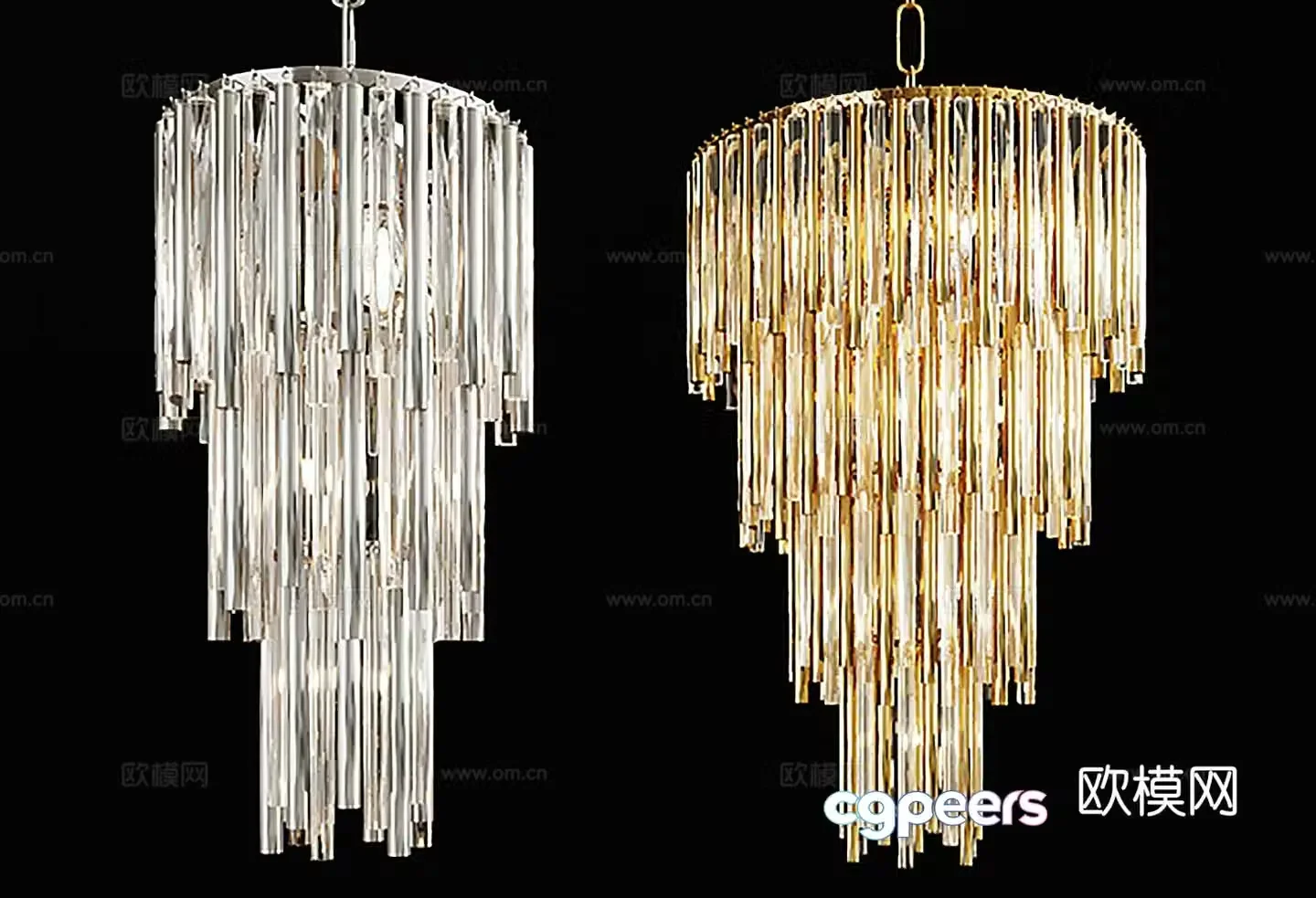 Light luxury chandelier crystal lamp 3d model