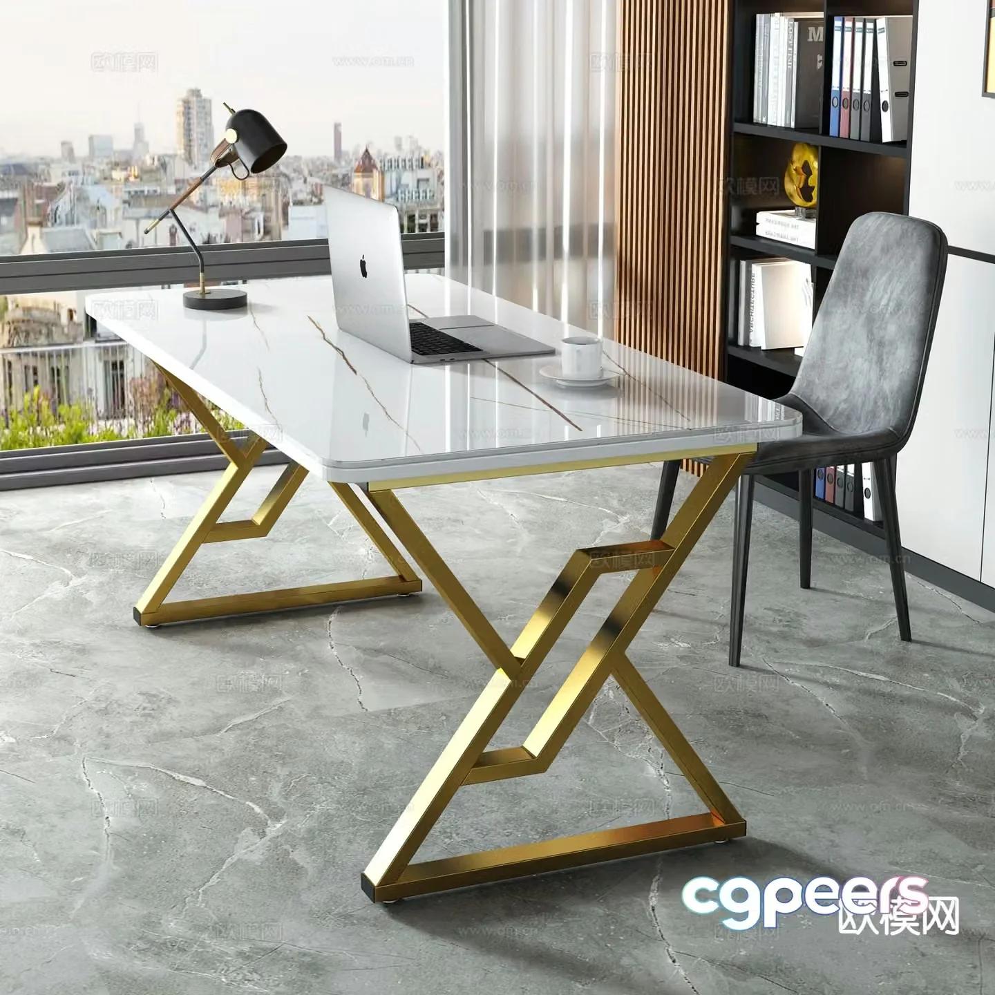Light luxury desk desk 3D model
