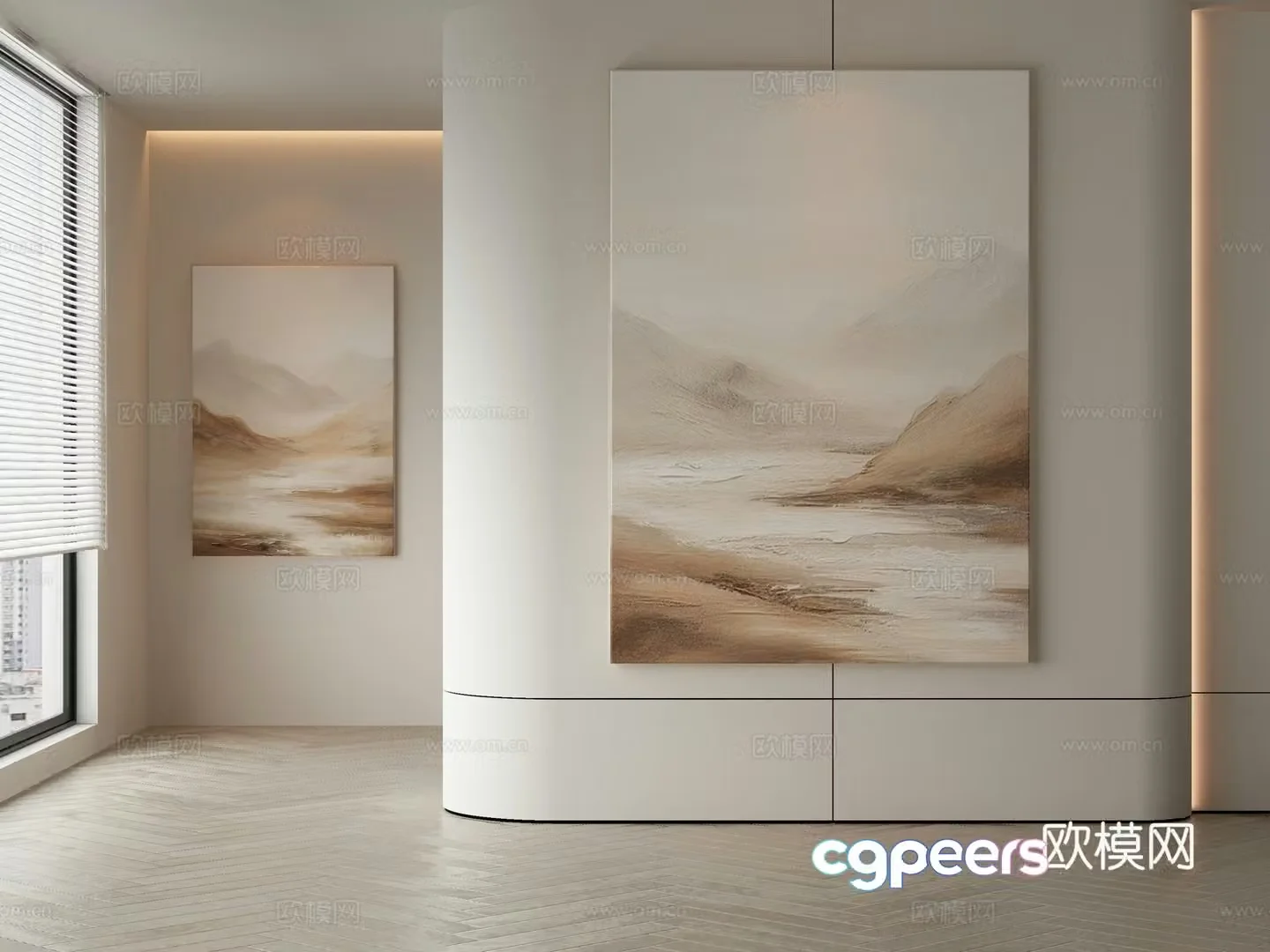 Modern Wasabi Hanging Painting Oil Painting 3D Model