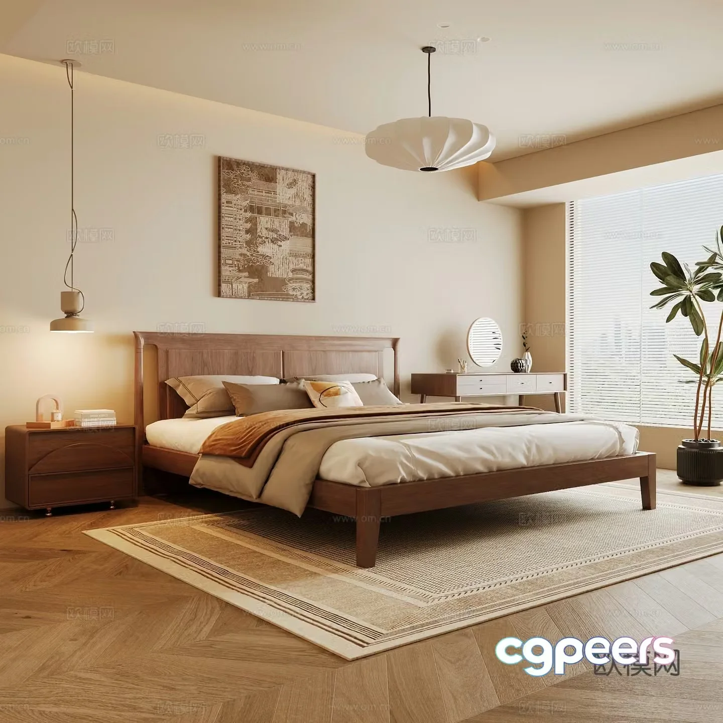 Wasabi Middle Ages Home Bedroom Wasabi Wind Bedroom Secondary Bedroom Master Bedroom Bathroom Window Bedroom 3D Model