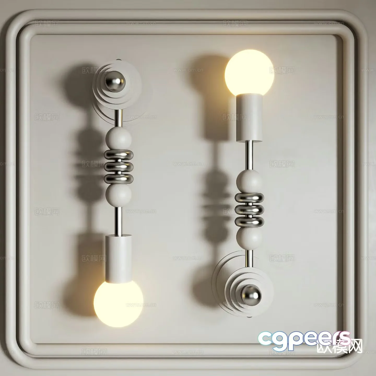 Modern strip wall light 3d model