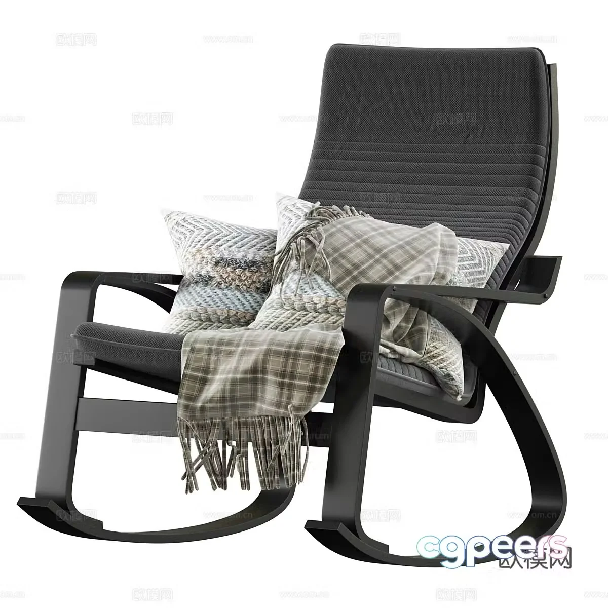 New Chinese -style casual chair lounge chair 3D model