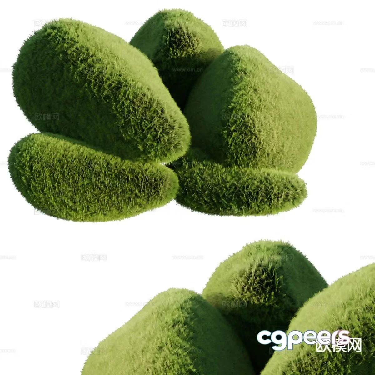 stone moss stone landscape stone garden stone 3d model