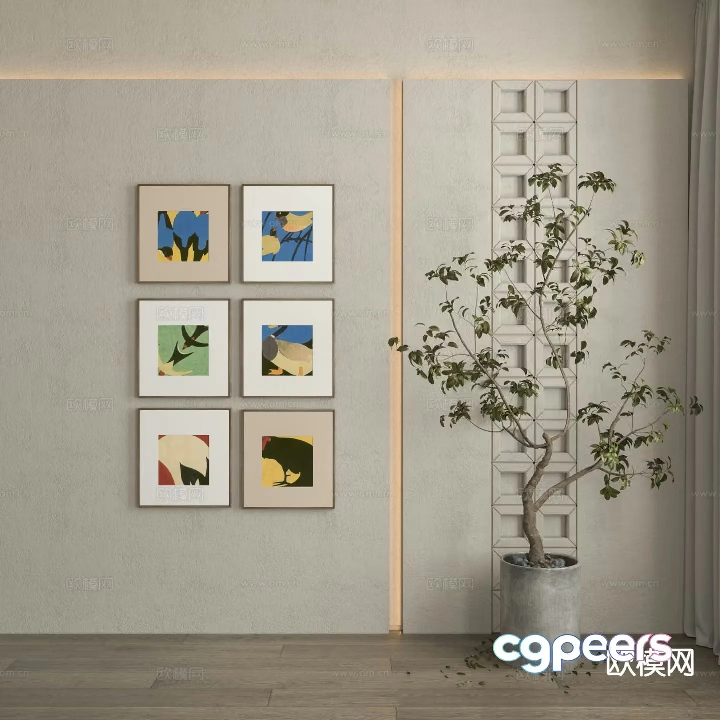 Medieval style decorative painting art painting hanging painting 3D model