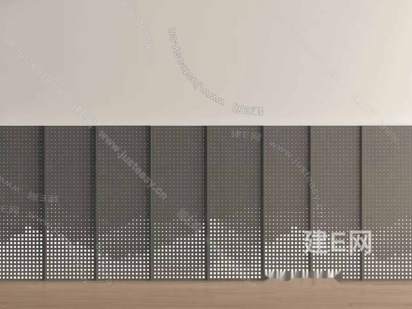 A Wall With A Grid Pattern 3D Model – 12244 – VRAY Render