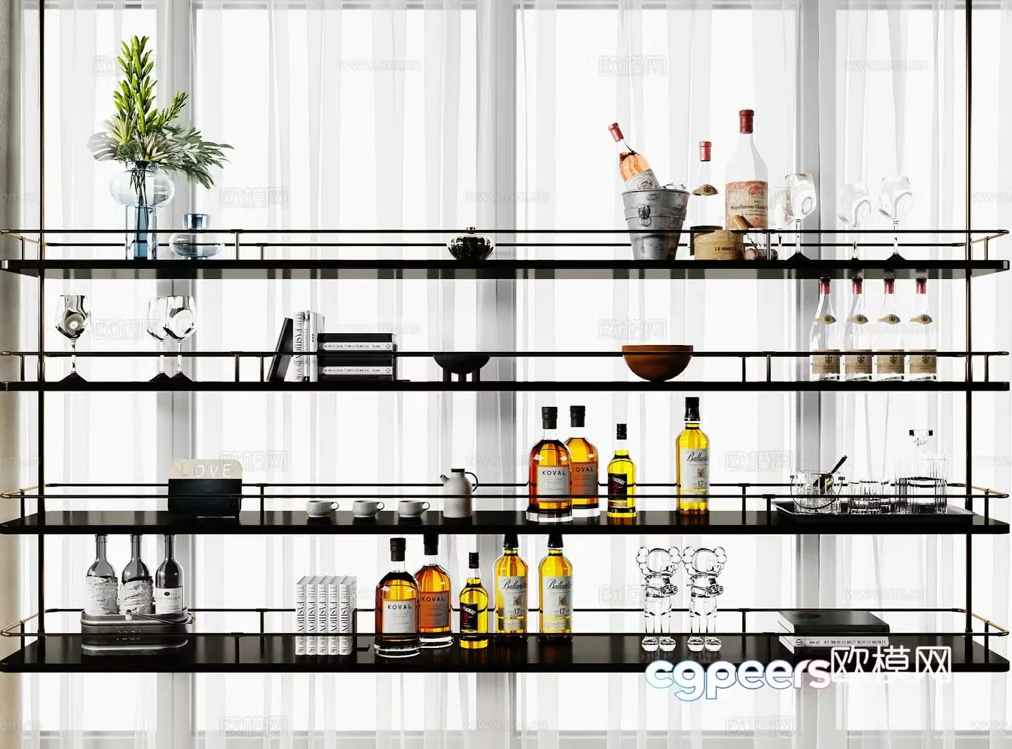Modern wine rack 3d model