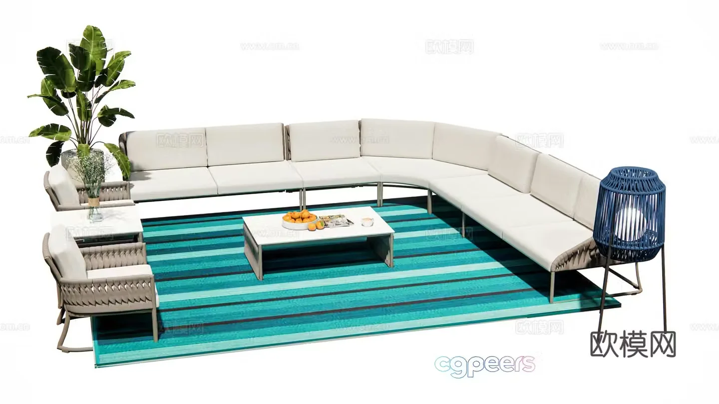 Modern sectional sofa 3d model