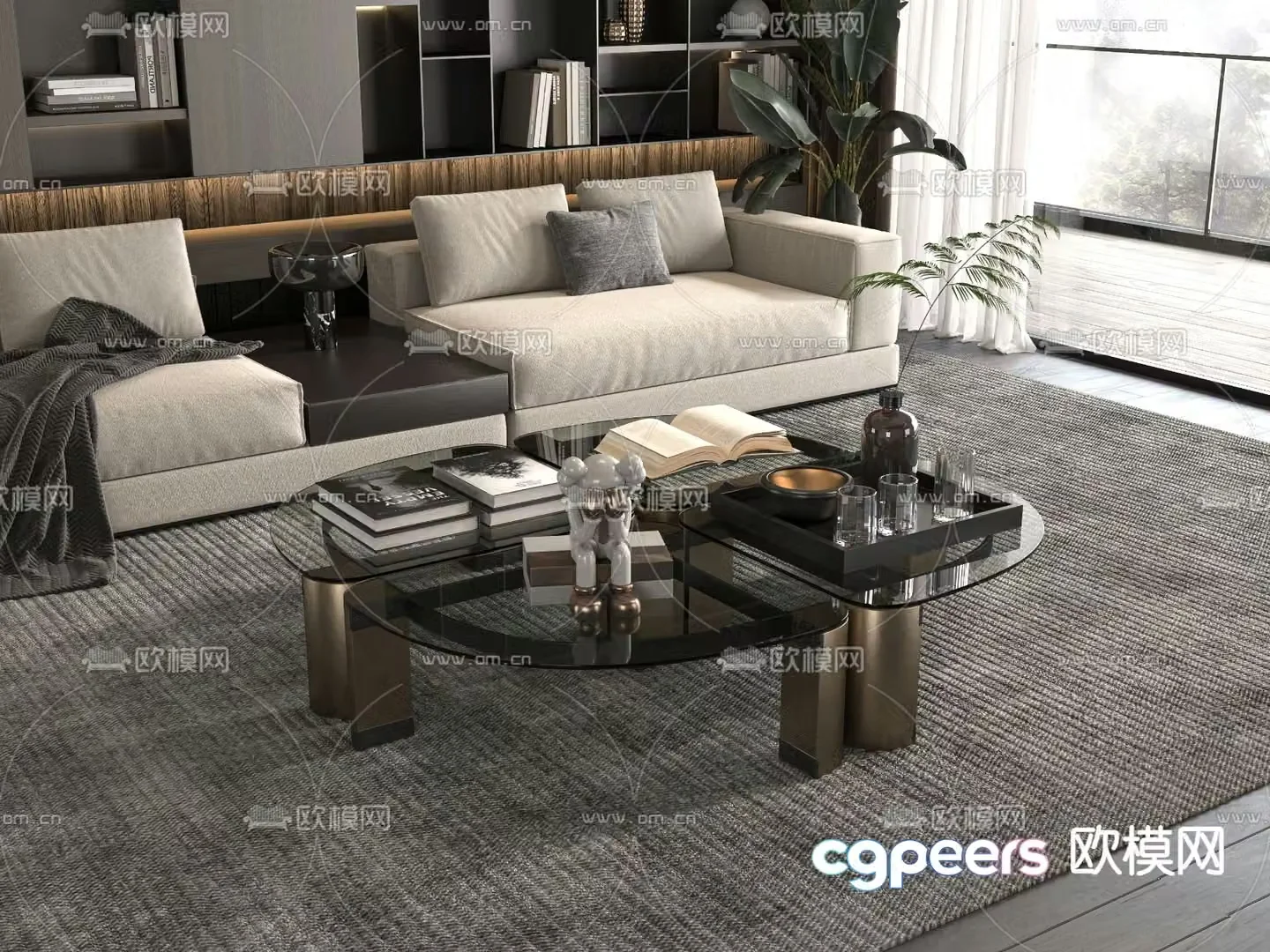 Glass coffee table 3d model