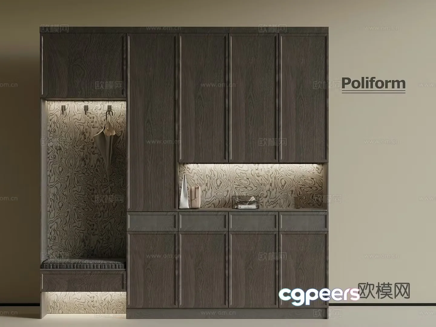 Italian shoe cabinet medieval style shoe cabinet 3d model