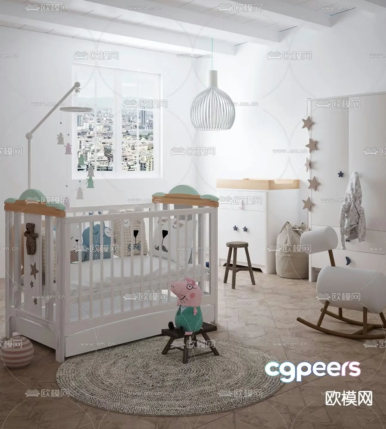Modern crib 3d model