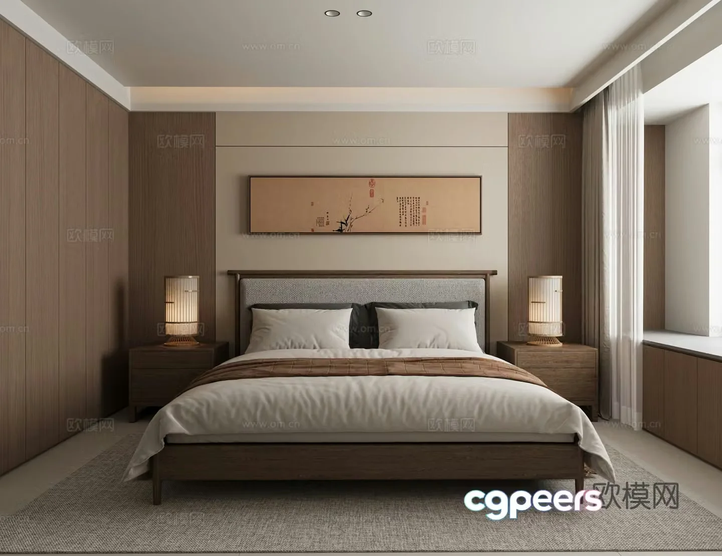 New Chinese style bedroom master bedroom 3d model