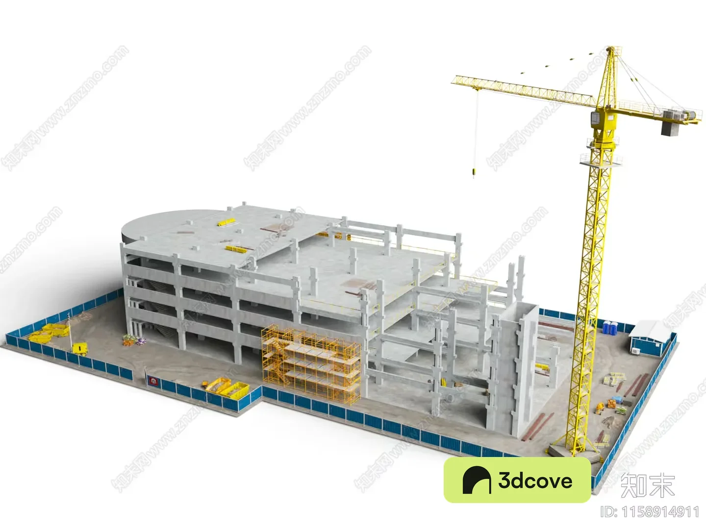 A 3D Model Of A Building Under Construction