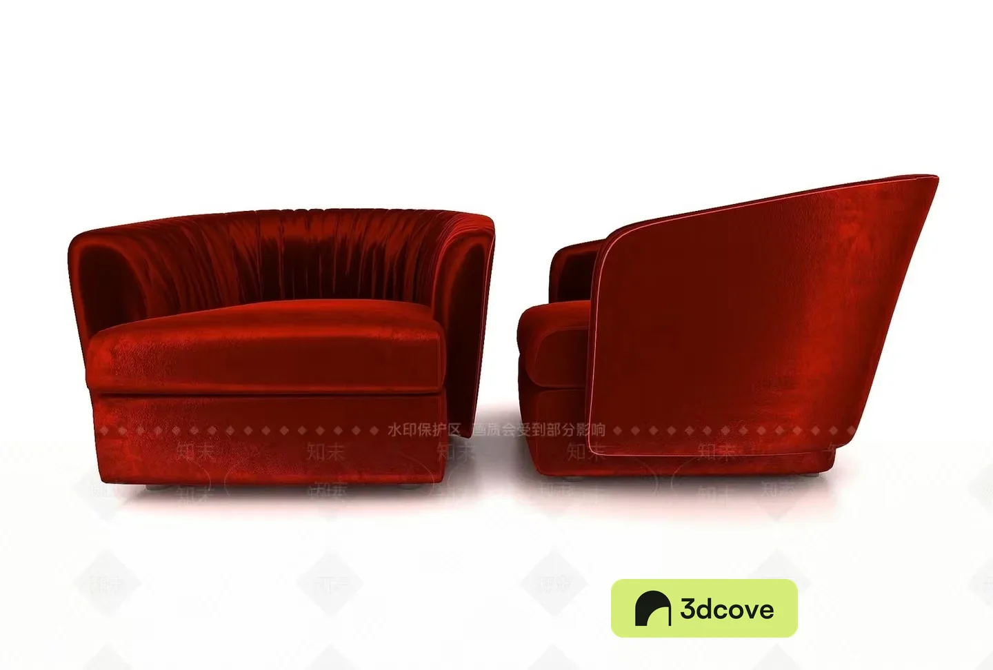 Red Velvet Armchairs