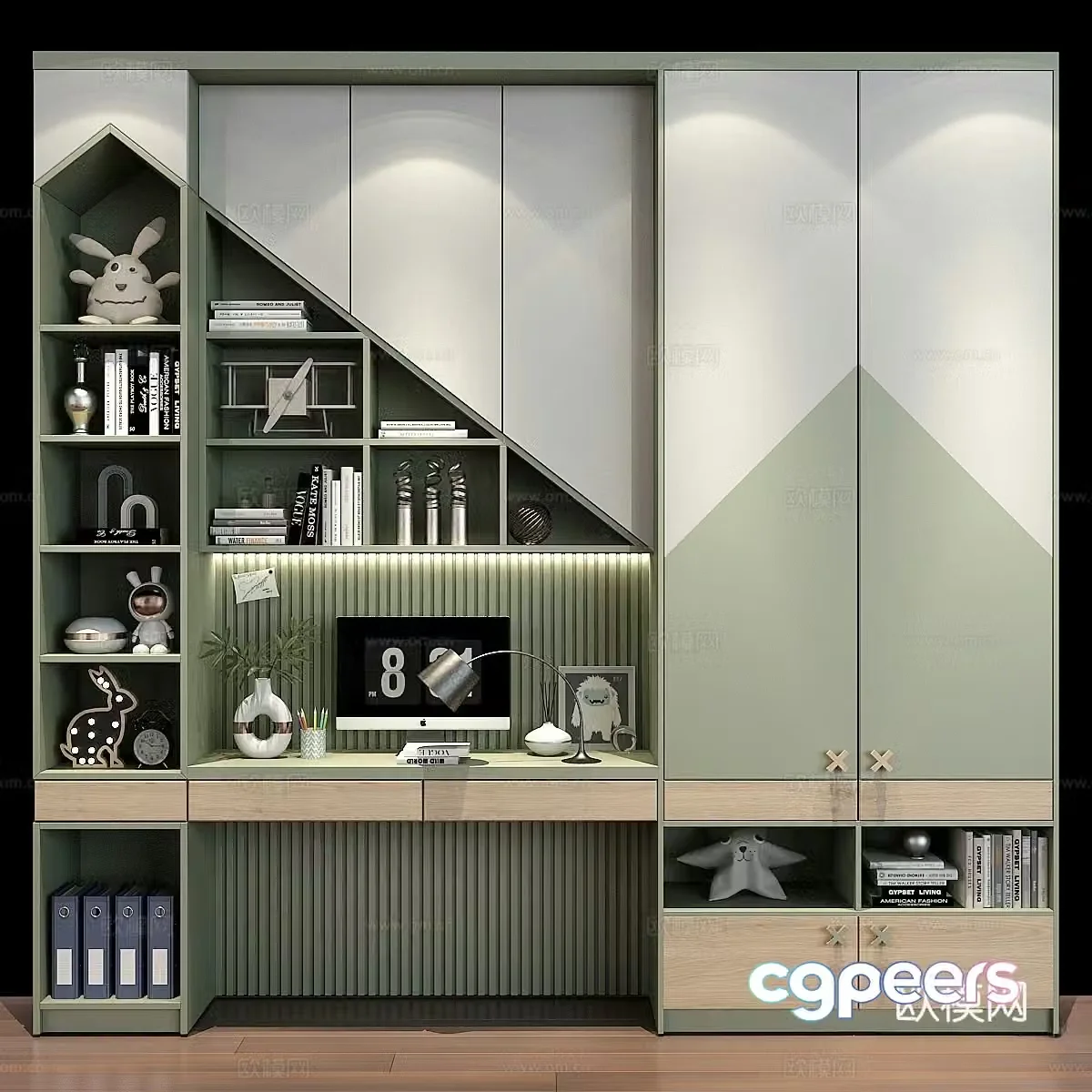Modern children’s bookcase children’s wardrobe 3d model