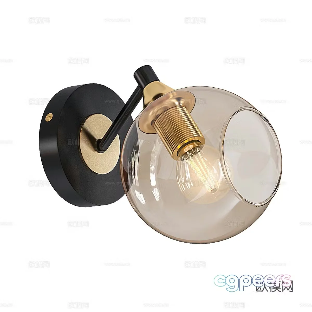 Modern minimalist glass wall lamp 3d model