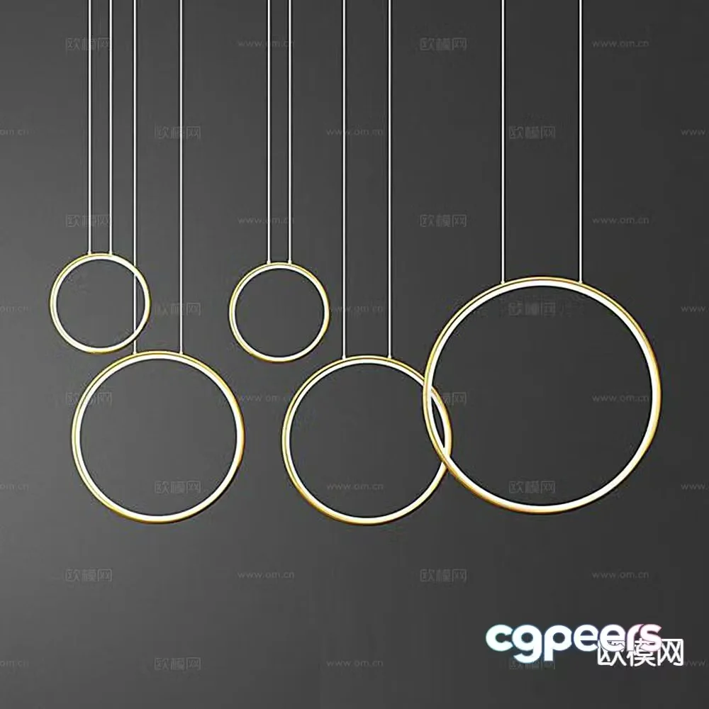 Modern ring chandelier 3d model
