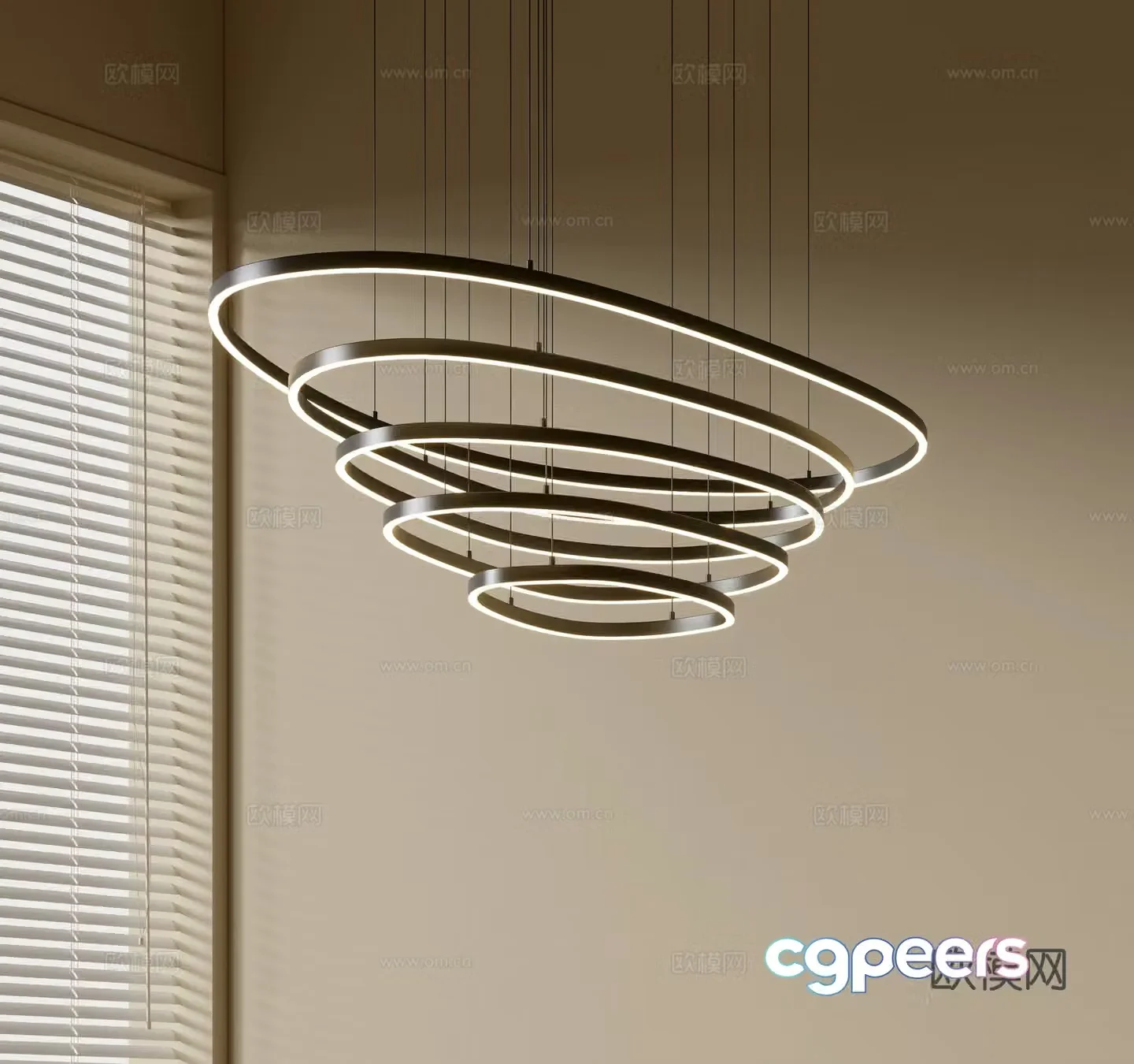 Modern simple chandeliers Nordic style chandeliers Mediterranean style chandeliers Study lamp combination Restaurant lamp 3D model