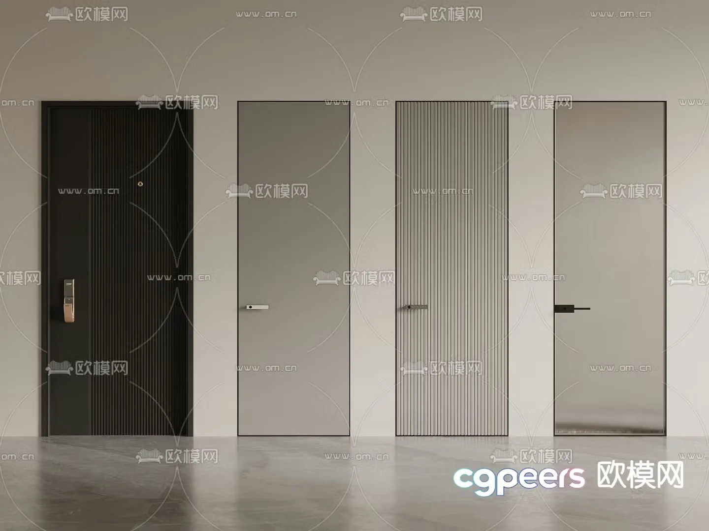 Security door frameless door hidden door glass door 3d model