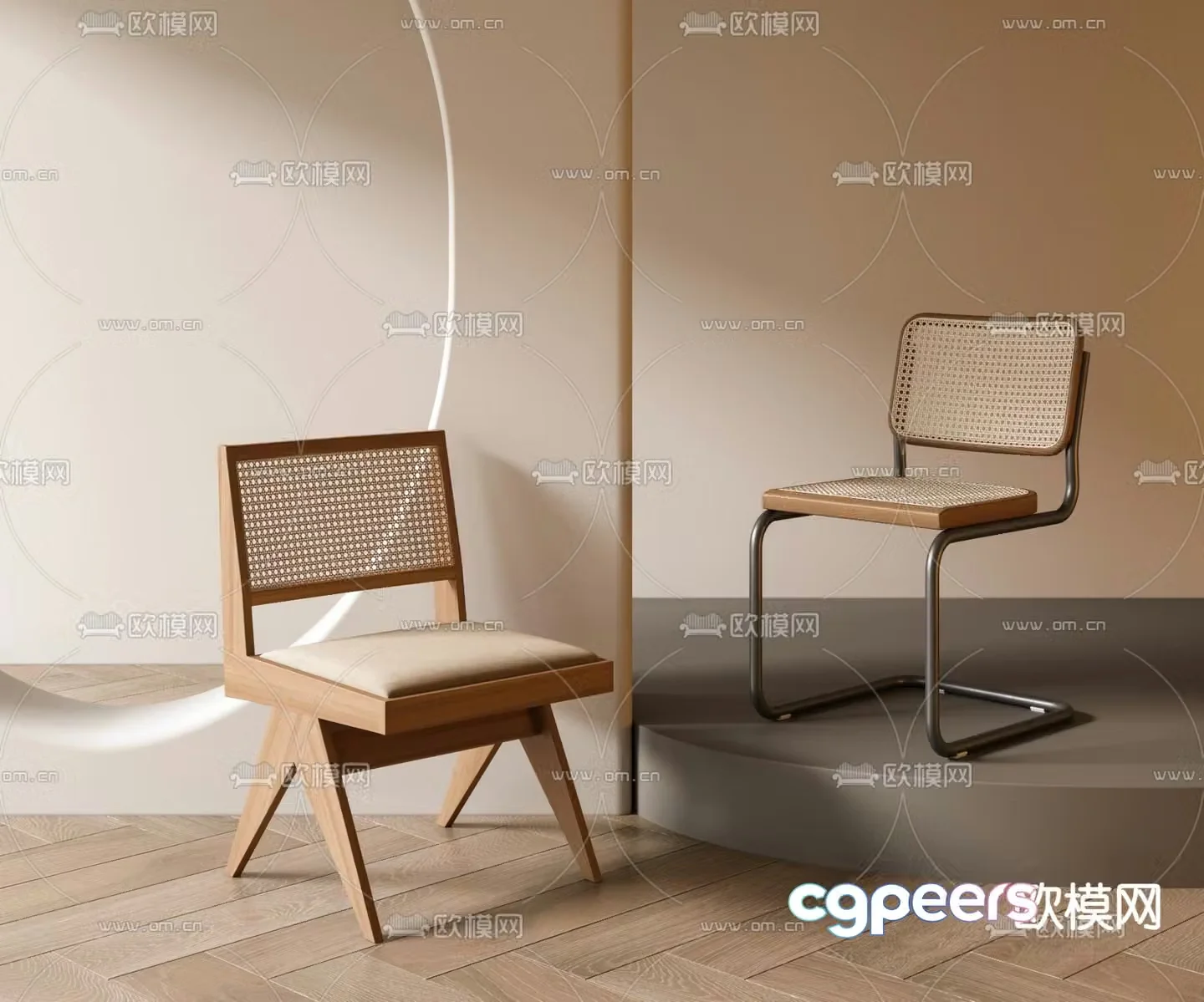 Wabi-sabi chair dining chair 3d model