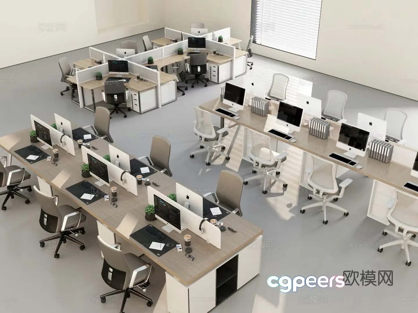 Modern other office space Modern office desk and chair combination Desktop office supplies Office desk 3D model